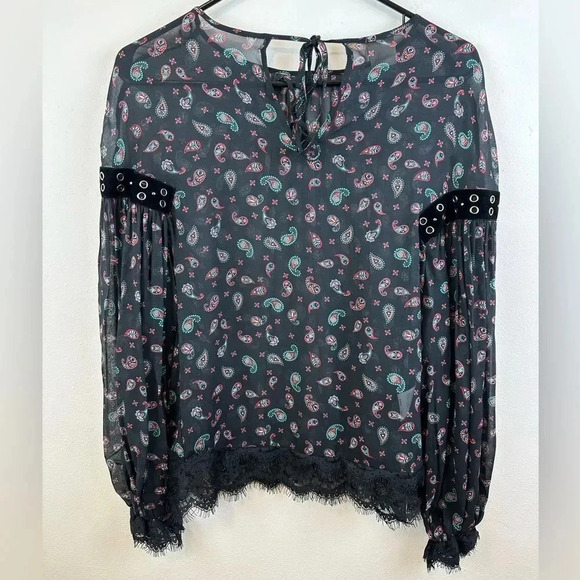 PINKO ZWARTE BLOUSE MANIGLIA Sz 4 - Picture 2 of 16